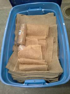 lot 141 image: Lot of (30) Burlap Table Runners