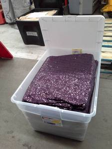 lot 145 image: Lot of (12) Eggplant Purple Table Linens