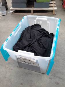 lot 148 image: Lot of (14) Black Spandex Ruched Chair Covers
