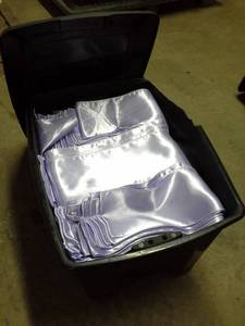 lot 158 image: Lot of (400) Lavender Satin Chair Sashes