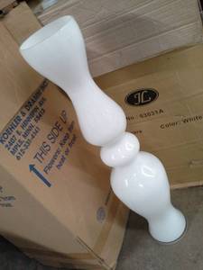 lot 165 image: Lot of (8) 31in. Milk Glass Table Vases