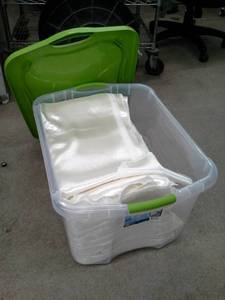 lot 169 image: Lot of (255) Ivory Satin Chair Sashes 8x108in.
