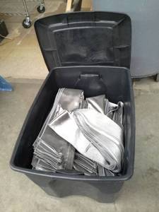 lot 172 image: Lot of (179) Charcoal Silver Satin Chair Sashes 6x108in.