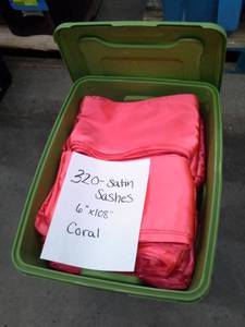 lot 313 image: Lot of (320) Coral Satin Sashes 6x108in.