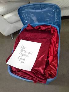 lot 328 image: Red Satin and Organza Dcor Fabric