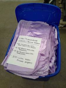 lot 329 image: Lot of (312) LilacLavender Linens and Dcor Fabric