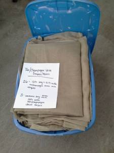 lot 332 image: Lot of (29) TanChampagne Voile DrapesFabric