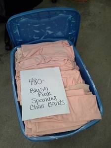 lot 333 image: Lot of (480) Blush Pink Spandex Chair Bands