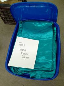lot 334 image: Teal Satin Dcor Fabric