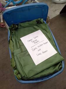 lot 342 image: Dark Willow GreenLime Green Satin Dcor Fabric