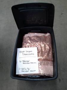 lot 356 image: Lot of (7) Blush Sequin Tablecloths