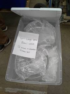 lot 379 image: Lot of (6) Large Cylinder BowlVase