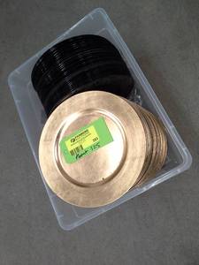 lot 383 image: Lot of (Approximately 125) GoldBlack Charger Plate 13in.