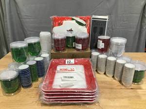 lot 12 image: Baking Lot- CupcakeMuffin Papers- 25 packs in various sizes & colors, Holiday dessert boxes, Preservation BoxesKits, Utensils