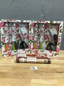 lot 13 image: Lot of (2) EUROPEAN ROSE KNIFE & SHEARS, (2) BAKING MATS