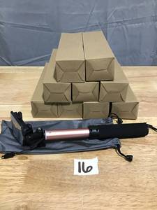 lot 16 image: Resellers Lot Wired Selfie Stick w Type C Plug - Lot of 10 individually packaged, new telescopic selfie sticks in Rose Gold