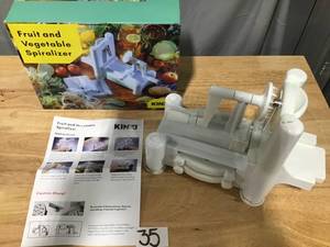 lot 35 image: KINZI Fruit & Vegetable Spiralizer, multiple settings and uses- Lot of 2, Unused