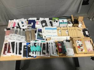 lot 39 image: HUGE LOT OF CELL PHONE ACCESSORIES Over 75 Items of ANDROID, FITBIT, GALAXY, GOOGLE PIXEL, NEXUS, KINDLE, NOTE and other (Non-Apple) Accessories