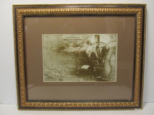 lot 39 image: Old Time Milwaukee & Saint Paul Railway Framed Picture