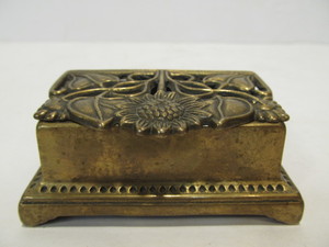 lot 63 image: Art Nouveau Brass Ink Well with Lid
