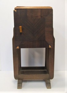 lot 149 image: Vintage 1930s-40s Deco Smoking Stand wTin Lined Cabinet