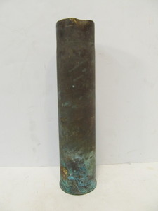 lot 158 image: Large Vintage 13.75 Brass Artillery shell