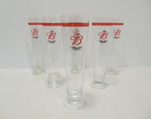 lot 166 image: Set of 6 Matching BUDWEISER Pilsner Beer Glasses