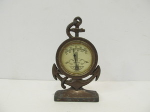 lot 185 image: Small Antique Ships Anchor Desk Thermometer 