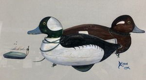lot 196 image: MN Artist David Killen ORIGINAL Framed Signed Duck Decoy Painting
