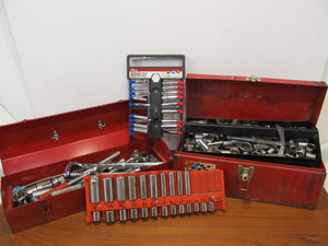 lot 213 image: 2 Toolboxes FULL of Sockets & Socket Wrenches
