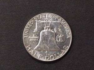 lot 104 image: 1963 D BU Franklin Silver Half Doll...