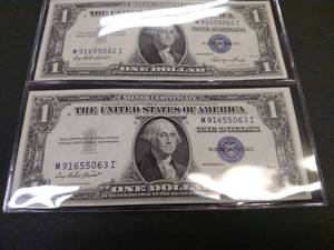 lot 142 image: (2) 1935 E Uncirculated Consecutive...