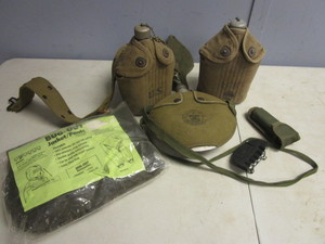 lot 143 image: BUG-OUT JACKETPANTS, CANTEENS, UTILITY KNIFE