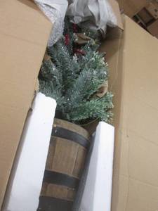 Lit Cashmere Tree in Barrel Pot ope...