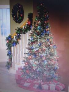 Prelit Tree, Wreath and Garland Set...