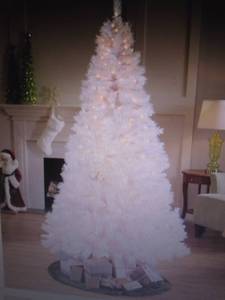 Prelit White Christmas Tree  6.5 ft...