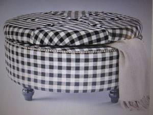 Black Check Storage Ottoman open bo...