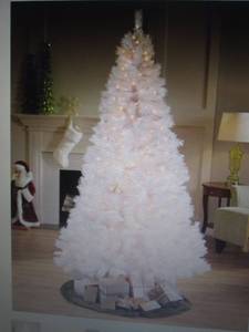 Prelit White Christmas Tree  6.5 ft...