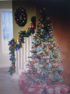 Prelit Tree, Wreath and Garland Set...