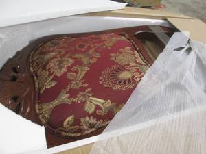 Red Carved Accent Chair open box As...