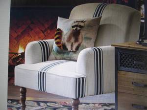 Ticking Stripe Upholstered Chair op...