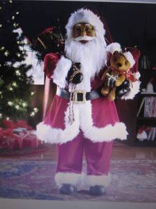 Jolly Animated Santa with Bear open...