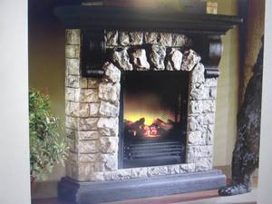 Faux Stone Fireplace open box Retai...