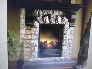 Faux Stone Fireplace open box Retai...