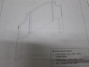 Upholstered Headboard with Power Ou...