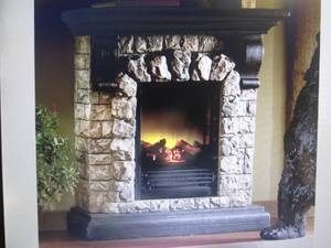 Faux Stone Fireplace open box Retai...