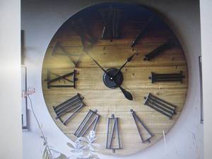Wooden Rustic Wall Clock open box R...