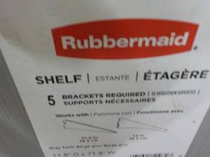lot 63 image: Rubbermaid Shelf 12 x 72 in grey ...
