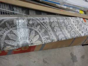 lot 64 image: Grey, Brown, and Ivory Rug 6ft x 5 ...