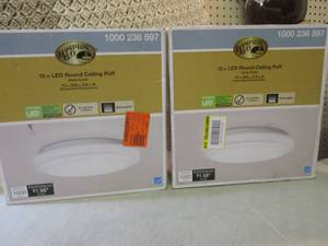 lot 4 image: Lot of 2 12 White Round LED Flush ...